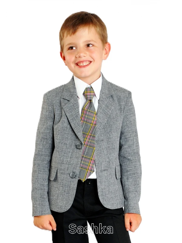 Піджак класичний для хлопчика Sashka сірий, розмір 116-170